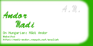 andor madi business card
